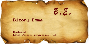 Bizony Emma névjegykártya