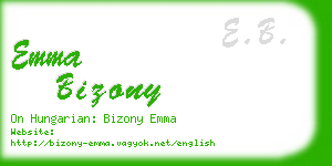 emma bizony business card